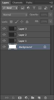 in Photoshop the Layers panel where is the settings icon